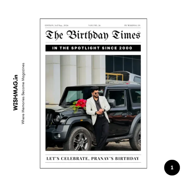 The Birthday Times Magazine for Him - 12 Pages & 28 Photos