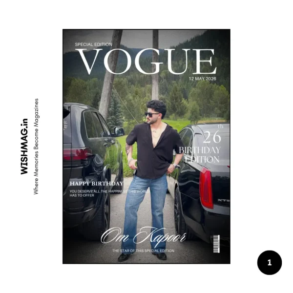 Vogue Birthday Edition Magazine For Him - 12 Pages & 28 Photos