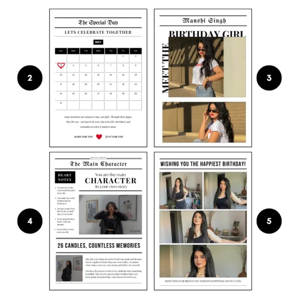 The Birthday Times Magazine For Her - 12 Pages & 27 Photos